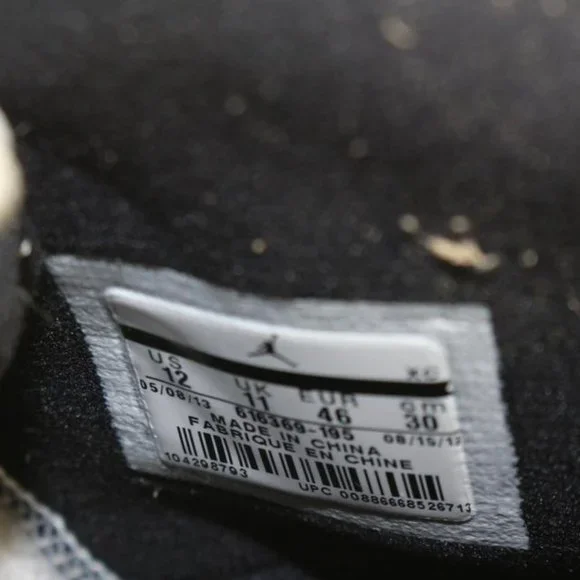 Nike 2013 Mens 12 Black White Concord Mid Air Jordan 1 Retro 95 616369-195 - Picture 3 of 12